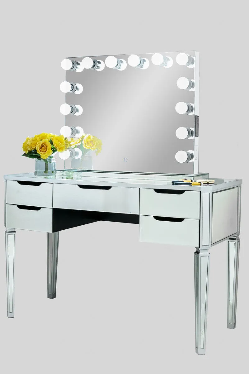 XL Wide Hollywood Frameless Mirror With Bluetooth® & Dimmer --------Stand not included (Wall Mount Only)
