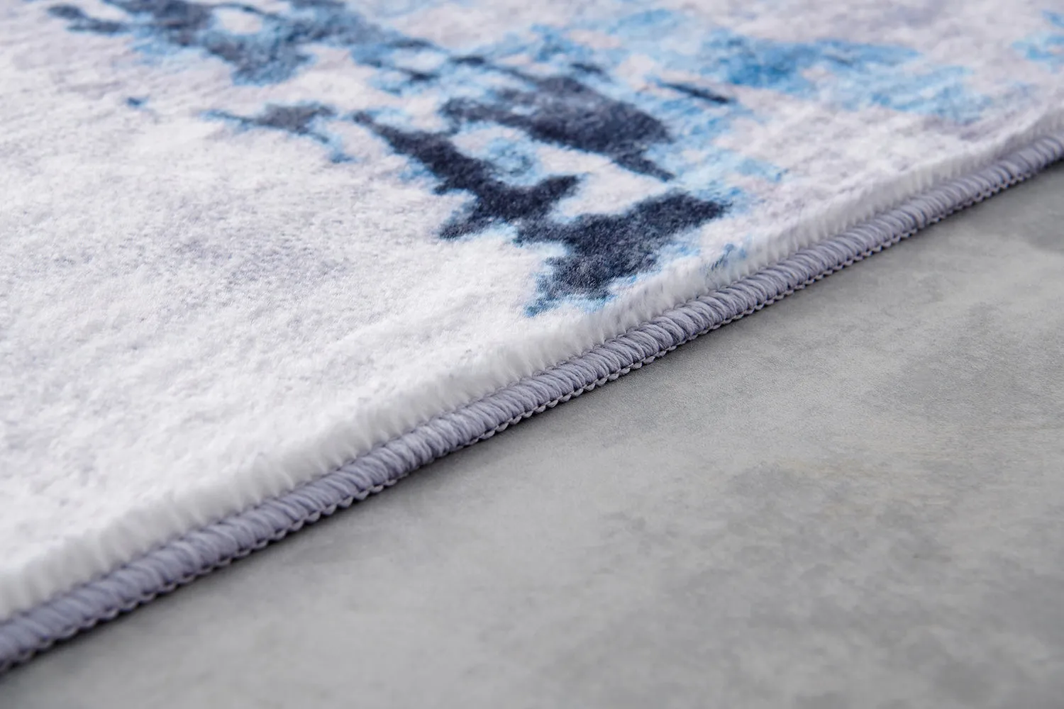 Zara Abstract Design Machine Washable Gray Blue Yellow Area Rug