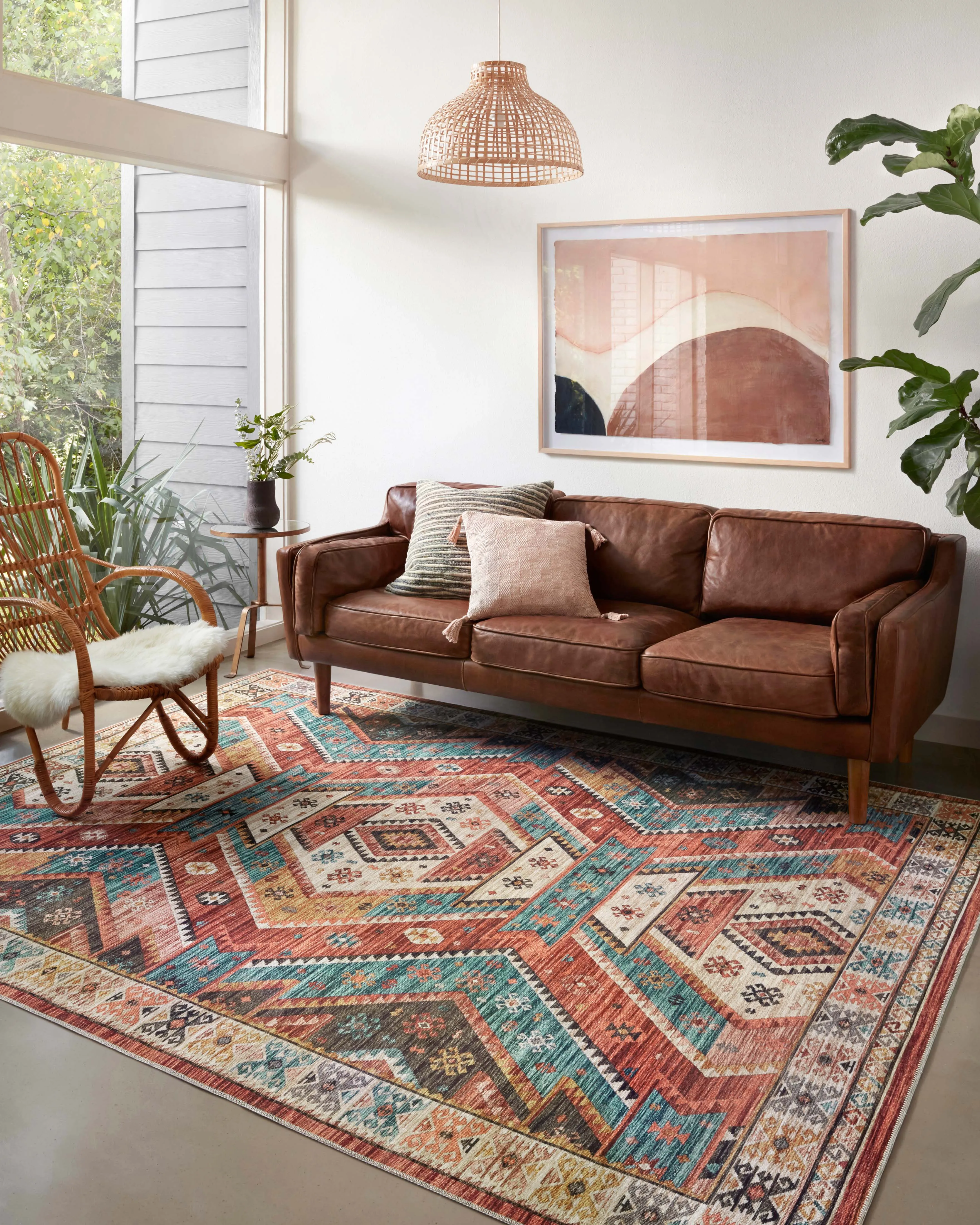 Zion Rug in Red & Multi