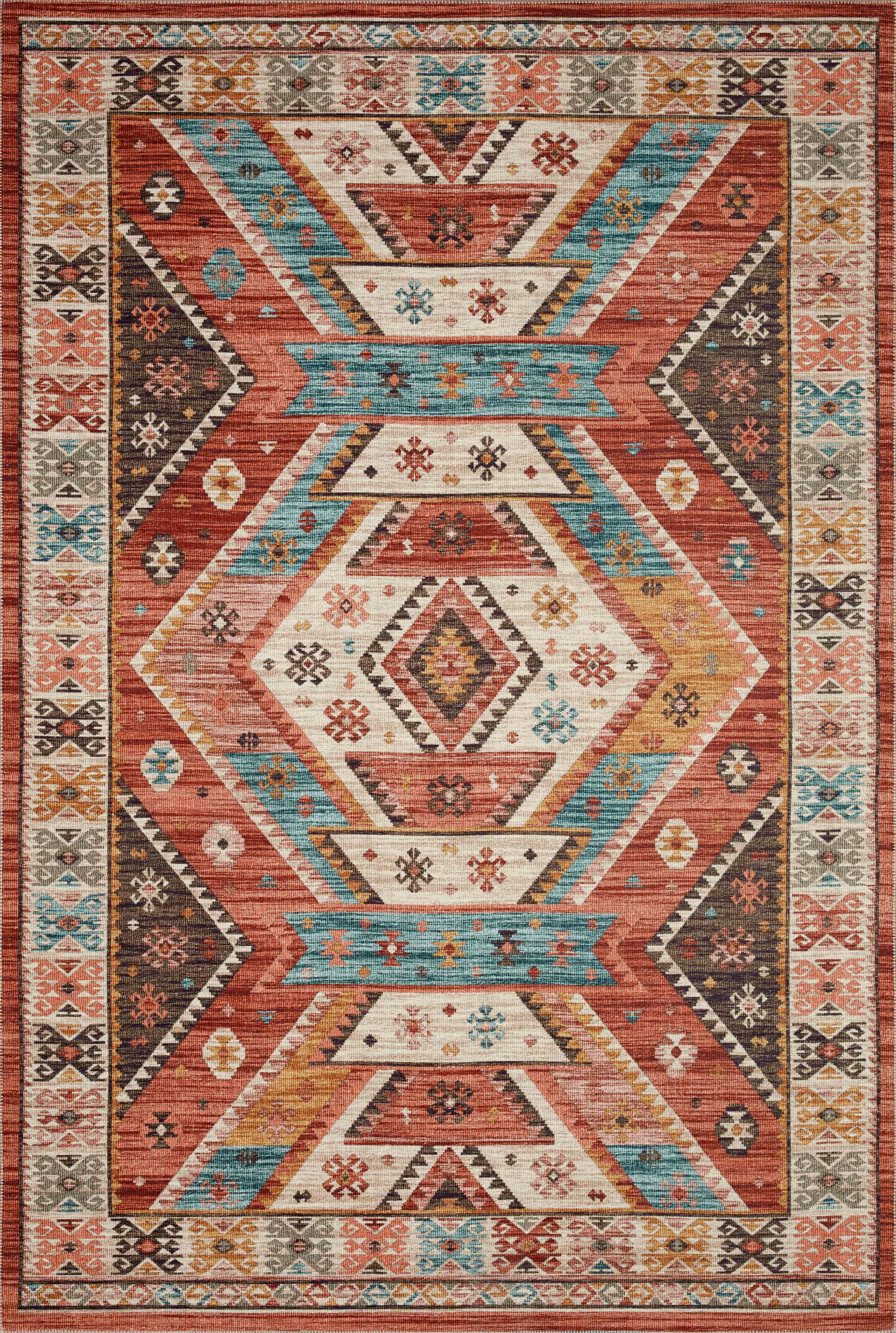 Zion Rug in Red & Multi